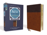 NIV Study Bible, Fully Revised Edition, Large Print, Leathersoft, Brown, Red Letter, Comfort Print Cover Image