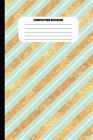 Composition Notebook: Candy Striped in Gold, Green and White (100 Pages, College Ruled) Cover Image