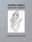 Zentangle Animals - Coloring Book for Grown-Ups - Echidna, Gorilla, Gecko, Tiger, other Cover Image