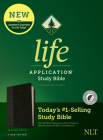 NLT Life Application Study Bible, Third Edition (Leatherlike, Black/Onyx, Indexed, Red Letter) Cover Image