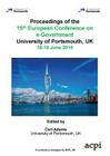 Eceg 2015 - Proceedings of the 15th European Conference on E-Government By Carl Adams (Editor) Cover Image