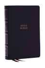 Kjv, Compact Center-Column Reference Bible, Genuine Leather, Black, Red Letter, Thumb Indexed, Comfort Print  Cover Image