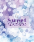 Sweet Sixteen: Guest book - Sweet 16 party book - Birthday Celebration - Purple blue and white cover - Party Guestbook for Guests to By Katz Journal Cover Image