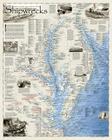 National Geographic Shipwrecks of Delmarva Wall Map - Laminated (28 X 35 In) (National Geographic Reference Map) By National Geographic Maps Cover Image