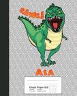 Graph Paper 5x5: ASA Dinosaur Rawr T-Rex Notebook By Weezag Cover Image