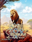 Kings of the Savanna Realistic Lion Coloring Book Cover Image