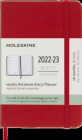 Moleskine 2023 Weekly Notebook Planner, 18M, Pocket, Scarlet Red, Hard Cover (3.5 x 5.5) Cover Image