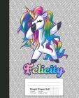 Graph Paper 5x5: FELICITY Unicorn Rainbow Notebook Cover Image