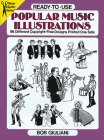 Ready-To-Use Popular Music Illustrations: 96 Different Copyright-Free Designs Printed One Side (Dover Clip Art Ready-To-Use) By Bob Giuliani Cover Image