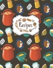 Recipes Notebook: Empty Cookbook For Recipes Perfect For Women Design With Vintage Kitchenware And Food Dark Black Background By Goodday Daily Cover Image