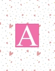 A: Monogram Initial C Notebook for Women and Girls-Geometric pink and White-100 Pages 8.5 x 11 By Pretty Initial Notebooks Cover Image