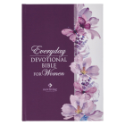 NLT Holy Bible Everyday Devotional Bible for Women New Living Translation, Purple Floral Printed Cover Image