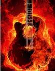 Guitar On Fire Notebook - Graph Paper, 5x5 Grid: 8.5 x 11 - 101 Sheets / 202 Pages By Rengaw Creations Cover Image