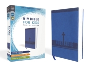 Niv, Bible for Kids, Large Print, Leathersoft, Blue, Red Letter, Comfort Print: Thinline Edition By Zondervan Cover Image