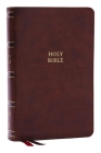 Nkjv, Single-Column Reference Bible, Verse-By-Verse, Brown Leathersoft, Red Letter, Comfort Print (Thumb Indexed) By Thomas Nelson Cover Image