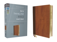Niv, Thinline Bible, Giant Print, Leathersoft, Brown, Red Letter, Comfort Print By Zondervan Cover Image