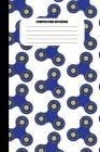 Composition Notebook: Blue Fidget Spinners on White Background (100 Pages, College Ruled) Cover Image