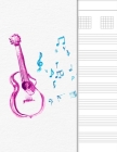 Guitar Tab Notebook: 6 String Chord and Tablature Staff Music Paper, Pink Blue Cover By Amadeus Publications Cover Image
