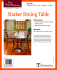 Fine Woodworking's Shaker Dining Table Plan By Editors of Fine Woodworking Cover Image
