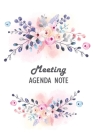 Meeting Agenda Note: Business Notebook for Organizer Taking Minutes Record Log Book Action Items & Notes Cover Image