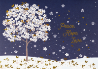 Falling Blossoms in Winter Deluxe Boxed Holiday Cards  Cover Image
