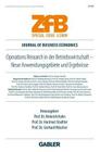Operations Research in Der Betriebswirtschaft: Neue Anwendungsgebiete Und Ergebnisse (Zfb Special Issue) Cover Image