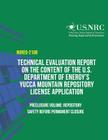 Technical Evaluation Report on the Content of the U.S. Department of Energy's Yucca Mountain Repository License Application- Preclosure Volume: Reposi By U. S. Nuclear Regulatory Commission Cover Image