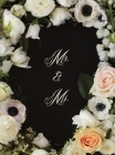 Mr. & Ms. Flowered Wedding Guest Book Cover Image