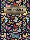 Notebook: Pretty Butterfly Pattern College Ruled 1 Subject Composition Book Cover Image