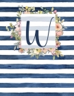 W: Letter W Monogram Initial Notebook - 8.5