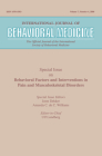 Behavioral Factors and Interventions in Pain and Musculoskeletal Disorders: A Special Issue of the International Journal of Behavioral Medicine By Joost Dekker (Editor), Amanda C. De C. Williams (Editor) Cover Image