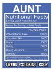 Aunt Nutritional Facts: Swear Coloring Book: A Funny Christmas Gift For Aunts By Nicole Perry Cover Image
