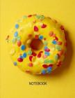 Notebook. Yellow Donut Cover Design. Composition Notebook. Wide Ruled. 8.5 x 11. 120 Pages. By Bbd Gift Designs Cover Image