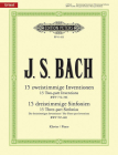 Inventions and Sinfonias Bwv 772-801 for Piano: Sheet (Edition Peters) By Johann Sebastian Bach (Composer), Ulrich Bartels (Composer) Cover Image
