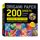 Origami Paper 200 Sheets Alcohol Ink Patterns 6 (15 CM): Tuttle Origami Paper: Double-Sided Origami Sheets Printed with 12 Designs (Instructions for 5 By Tuttle Studio (Editor) Cover Image