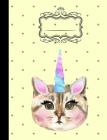 Caticorn Composition Notebook - Wide Ruled: 7.44 x 9.69 - 200 Pages - School Student Teacher Office By Rengaw Creations Cover Image