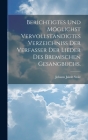 Berichtigtes und Möglichst vervollständigtes Verzeichniss der Verfasser der Lieder des bremischen Gesangbuchs. Cover Image