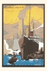 Vintage Journal Poster of Ocean Liner, Skyscrapers, New York City By Found Image Press (Producer) Cover Image