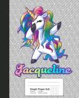 Graph Paper 5x5: JACQUELINE Unicorn Rainbow Notebook By Weezag Cover Image