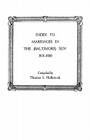 Index to Marriages in the (Baltlimore) Sun, 1851-1860 Cover Image