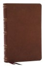 Nkjv, Single-Column Reference Bible, Verse-By-Verse, Brown Genuine Leather, Red Letter, Comfort Print (Thumb Indexed) By Thomas Nelson Cover Image