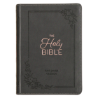 KJV Holy Bible, Compact Large Print Faux Leather Red Letter Edition - Ribbon Marker, King James Version, Gray By Christian Art Gifts (Created by) Cover Image