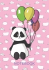 Notebook: Cute Panda Birthday Balloons Notebook for Doodling. Gift for Girls Cover Image