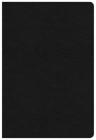 NKJV Large Print Ultrathin Reference Bible Black Letter Edition, Premium Black Genuine Leather, Indexed By CSB Bibles by Holman Cover Image