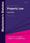 Blackstone's Statutes on Property Law By Meryl Thomas Cover Image