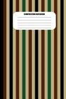 Composition Notebook: Vertical Stripes in Tan, Brown and Green (100 Pages, College Ruled) Cover Image
