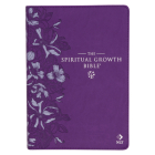 The Spiritual Growth Bible, Study Bible, NLT - New Living Translation Holy Bible, Faux Leather, Purple Debossed Floral Cover Image