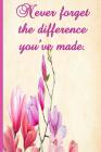 Never Forget The Difference You've Made: Pretty floral retirement, leaving or appreciation gift for anyone who has made a difference to your life. Ide By Thoughtful Gift Publishing Cover Image