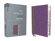 Niv, Thinline Bible, Giant Print, Leathersoft, Gray/Purple, Red Letter, Thumb Indexed, Comfort Print By Zondervan Cover Image