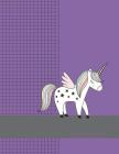 Graph Paper 4x4 Grid: Large Graph Paper with Purple Unicorn Cover, 8.5x11, Graph Paper Composition Notebook, Grid Paper, Graph Ruled Paper Cover Image